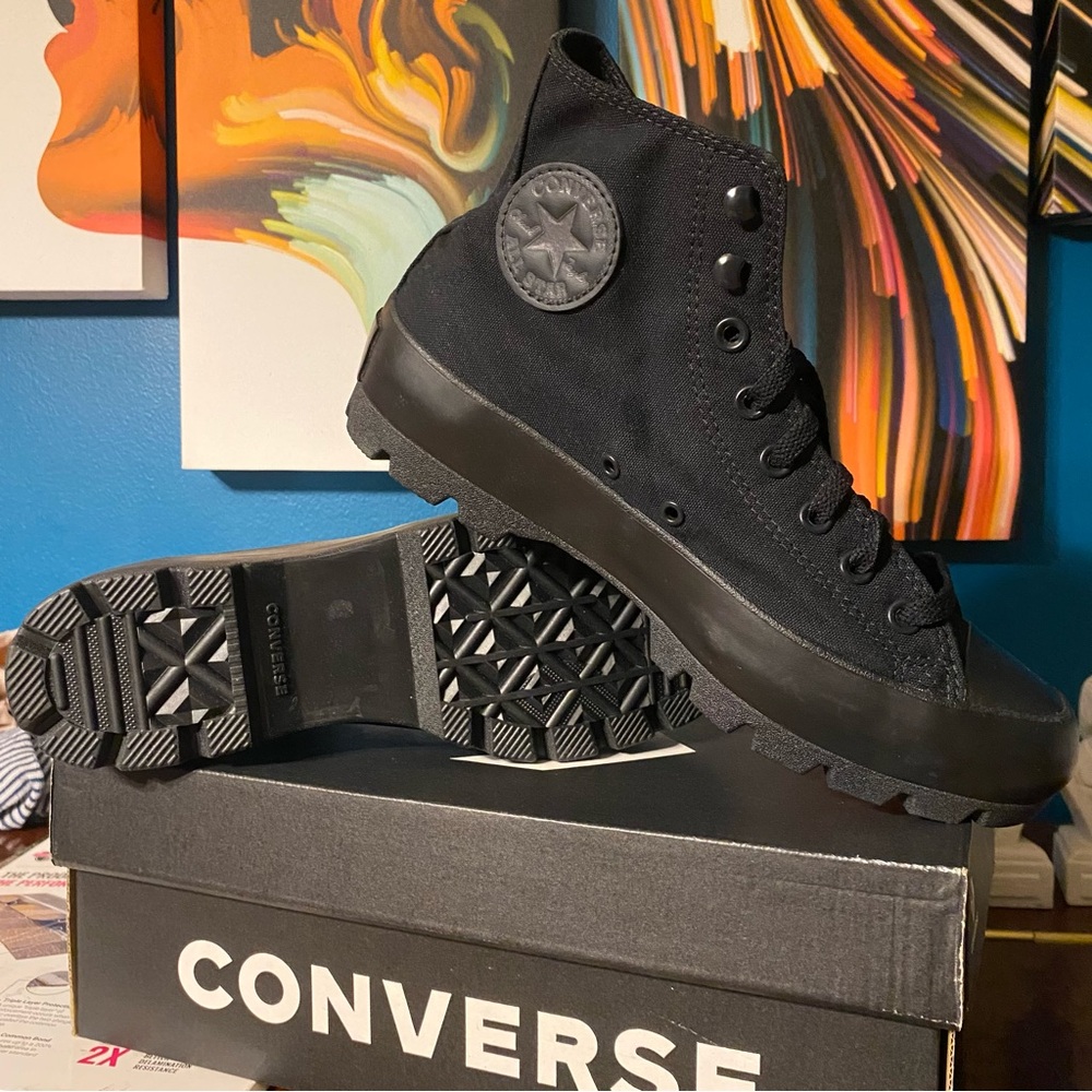 Converse Women's Black Canvas High-Top Platform Sneakers